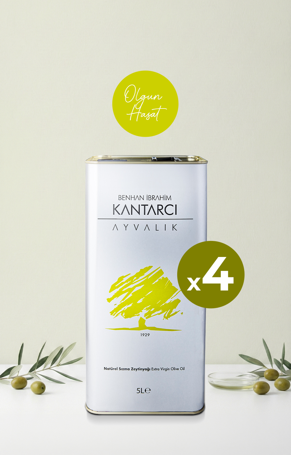 Natürel Sızma Zeytinyağı - Soğuk Sıkım, Olgun Hasat (2025-2026) 4'lü Set